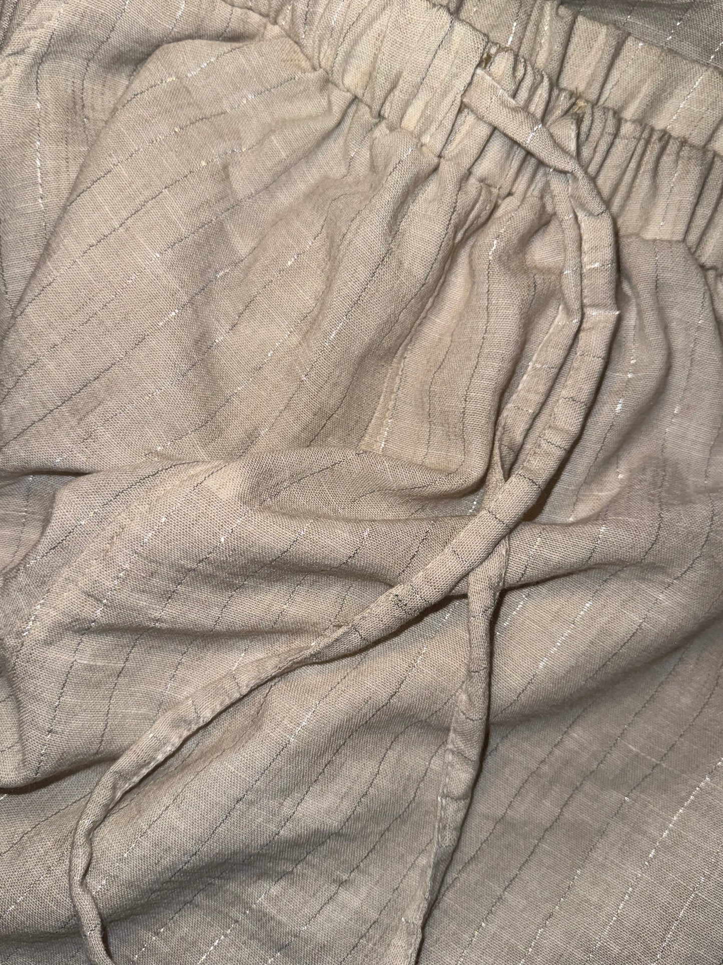 Light Beige linen silver striped pants