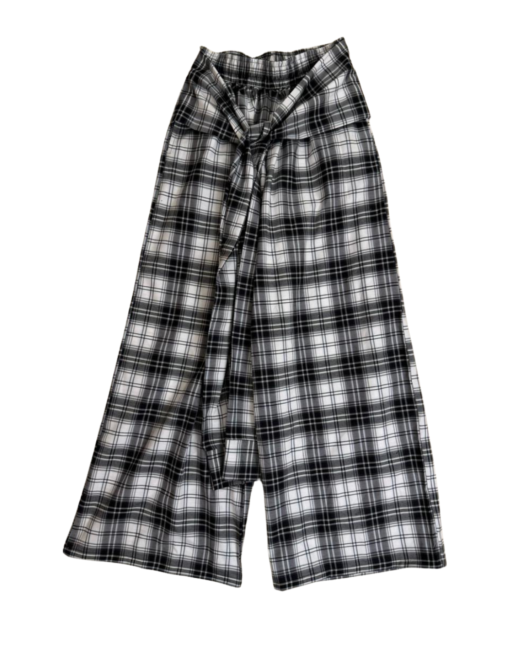 Plaid pants in black