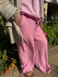 Pink linen pants