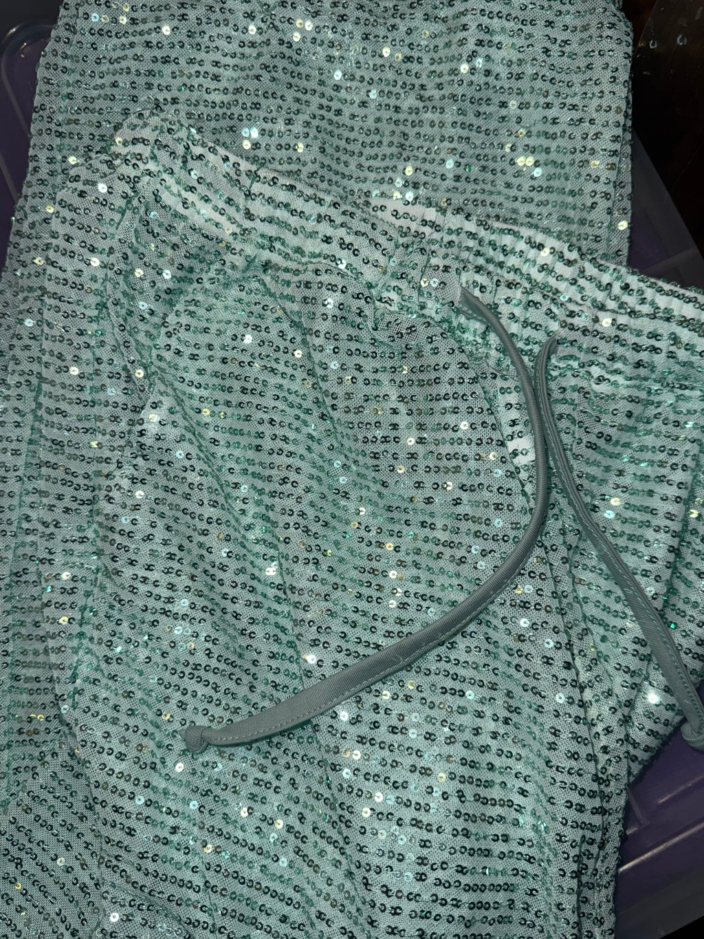 Bling pants in turquoise