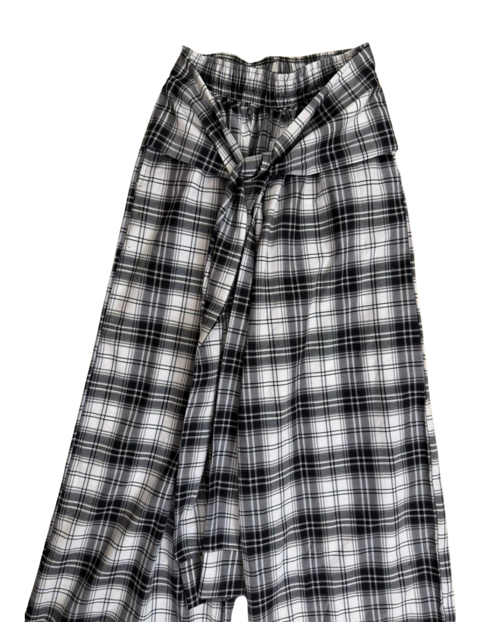Plaid pants in black