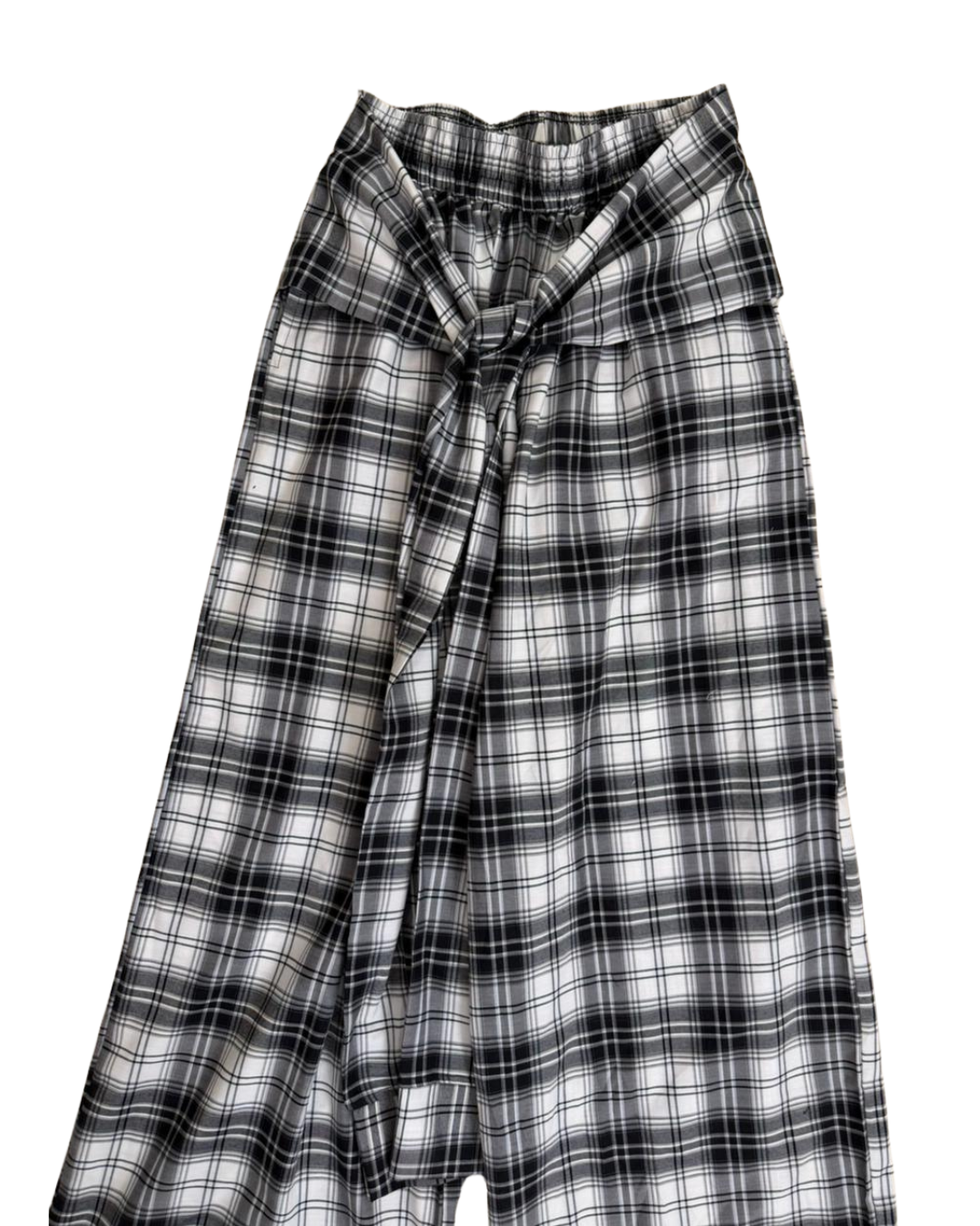Plaid pants in black
