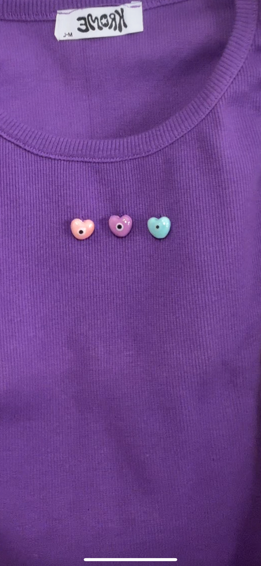 Purple tank top hearts