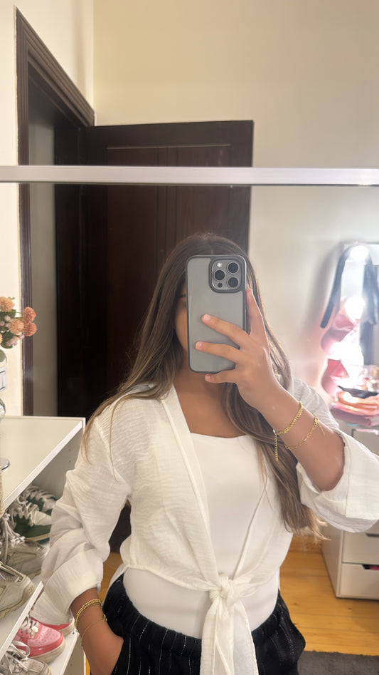 White linen shirt