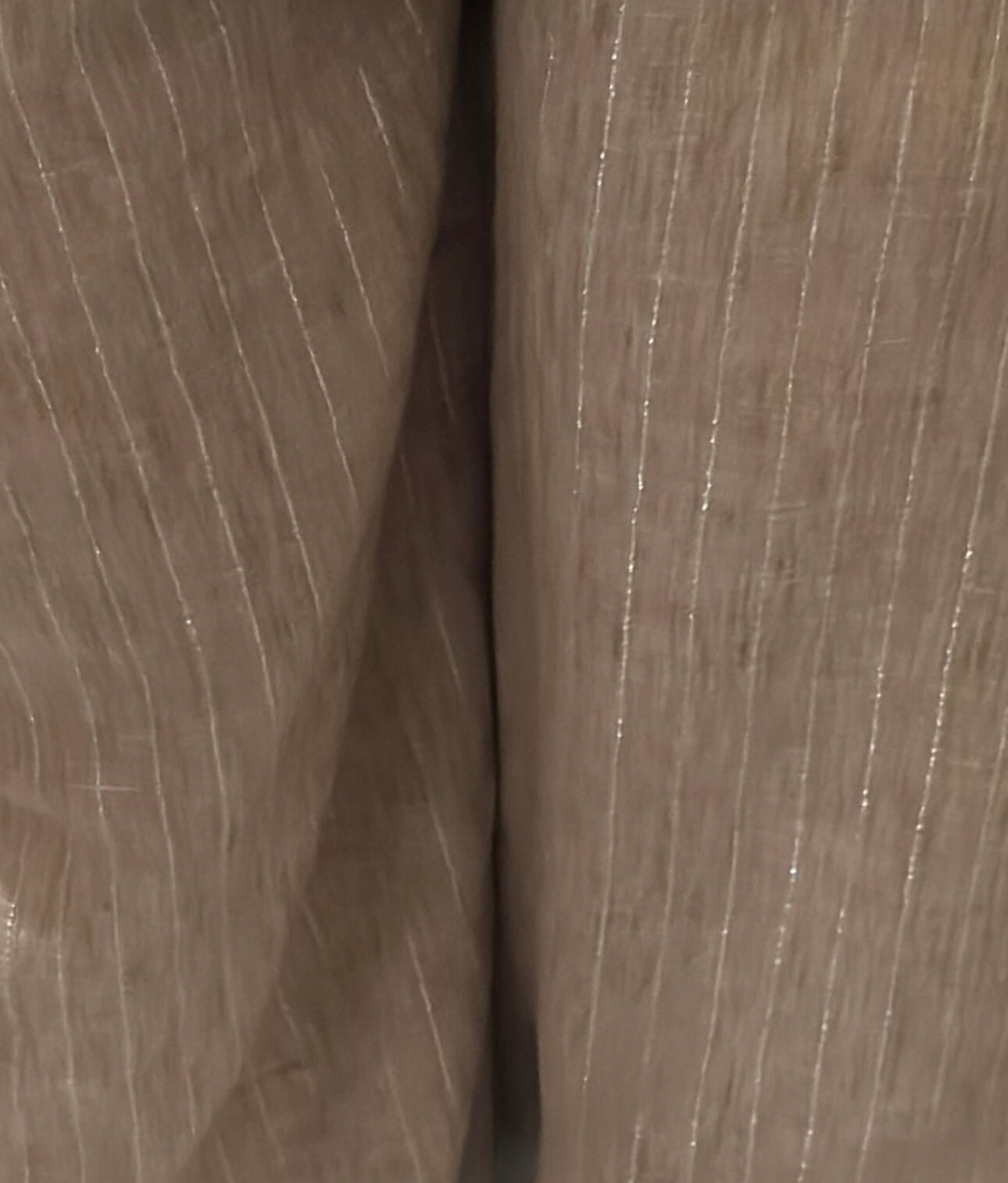 Dark beige silver striped linen pants