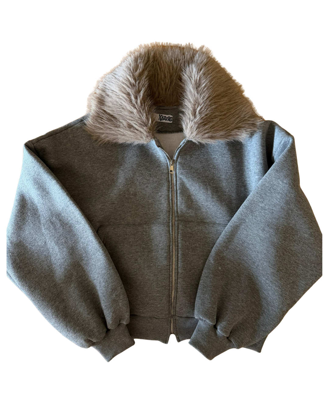 Zipped up jacket in grey