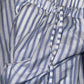 White x blue striped linen pants