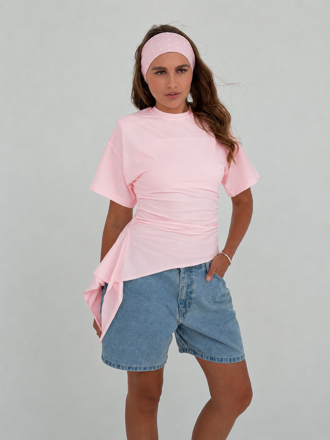 Asymmetrical top in pink