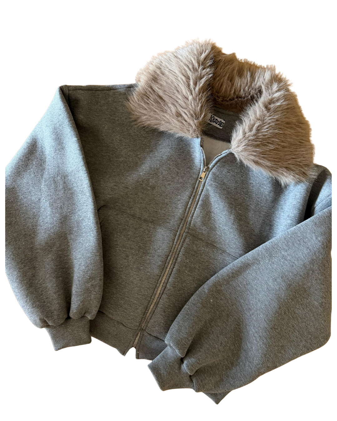 Zipped up jacket in grey