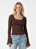 dantelle top in brown