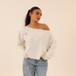 Off shoulder sweatshirt in white