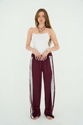 Satin Pants in burgundy