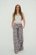 plaid pants in pink