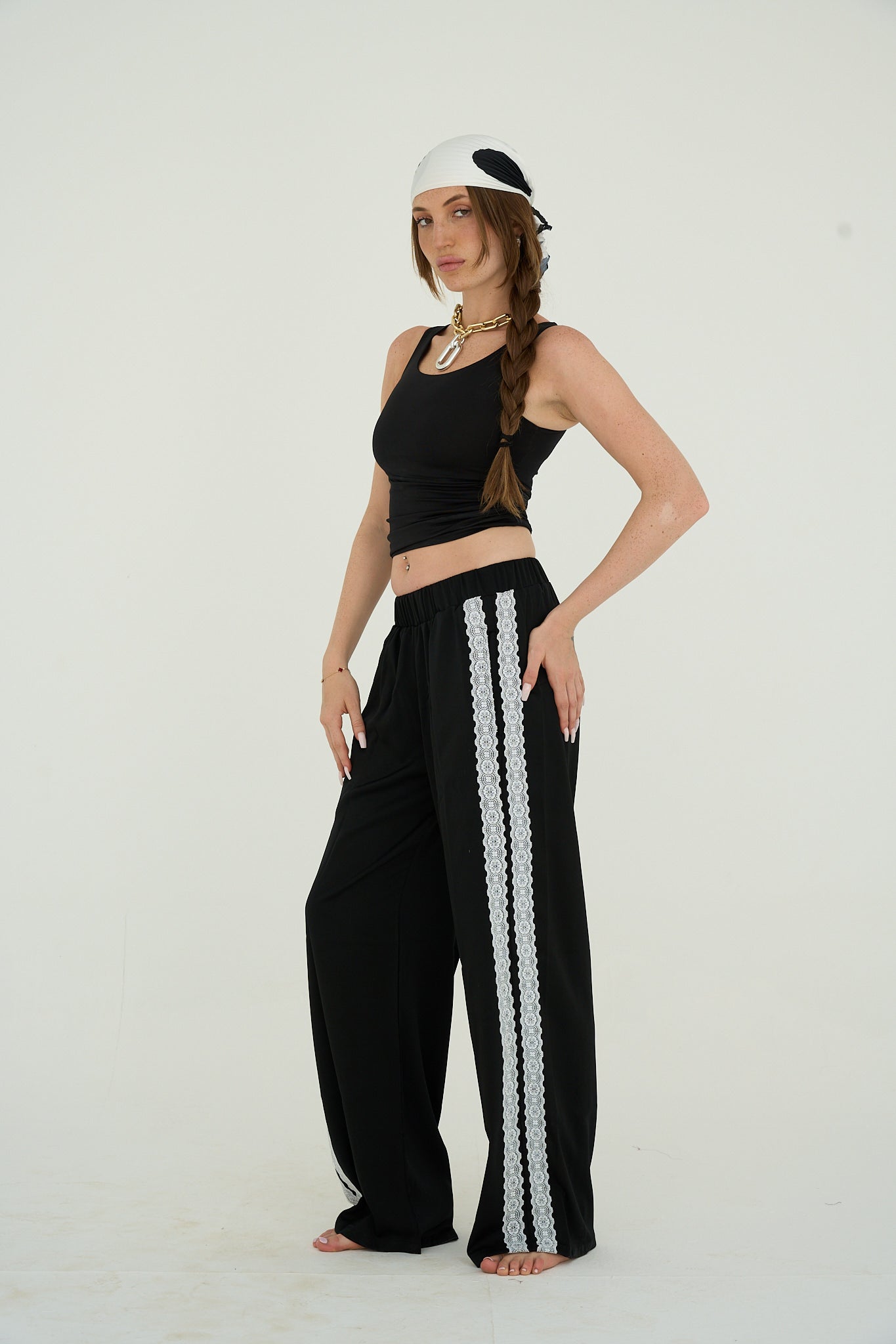 Satin Pants in Black