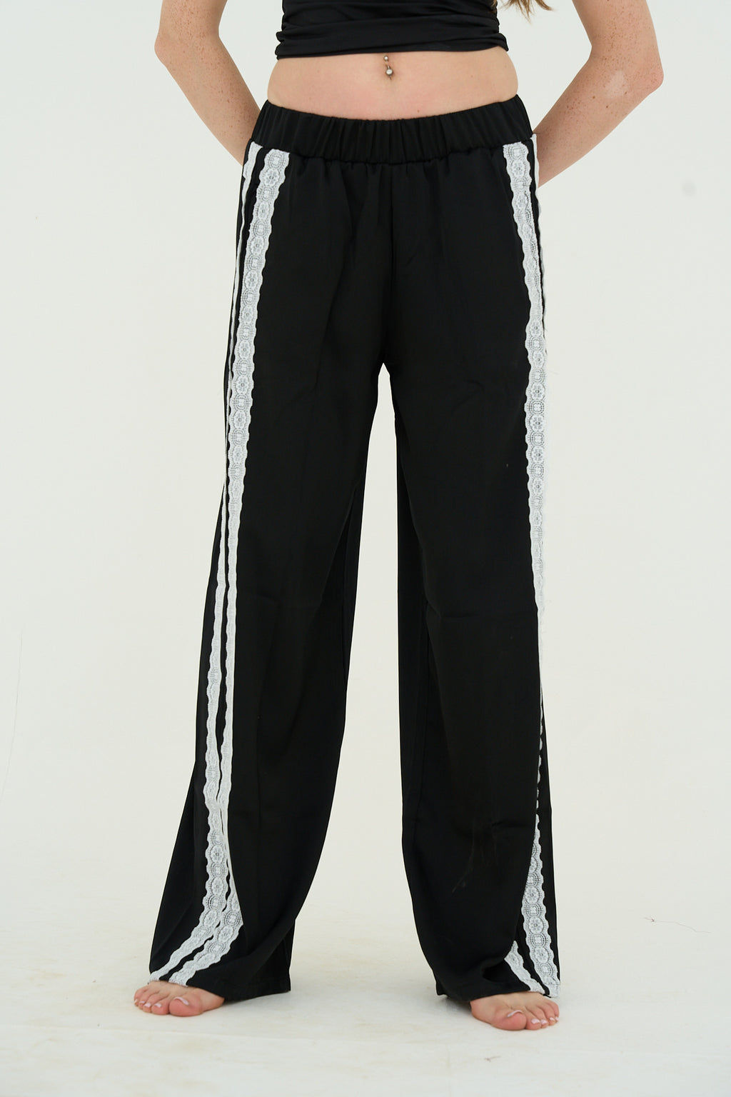 Satin Pants in Black
