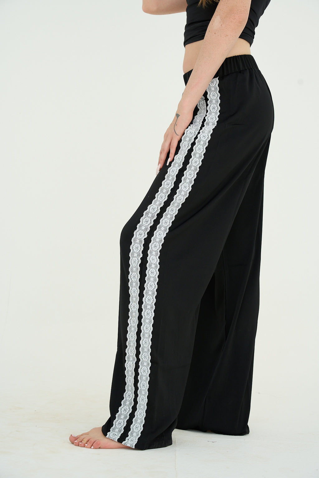 Satin Pants in Black