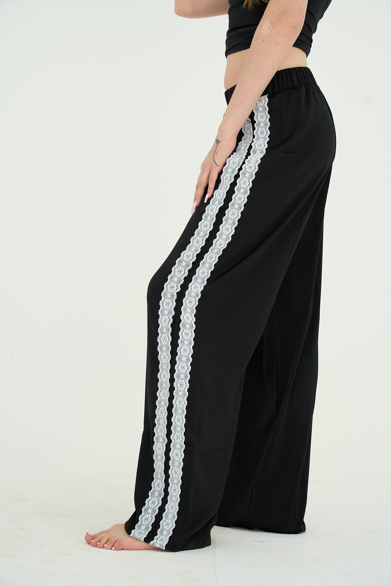 Satin Pants in Black