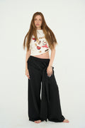 Tied pants in black