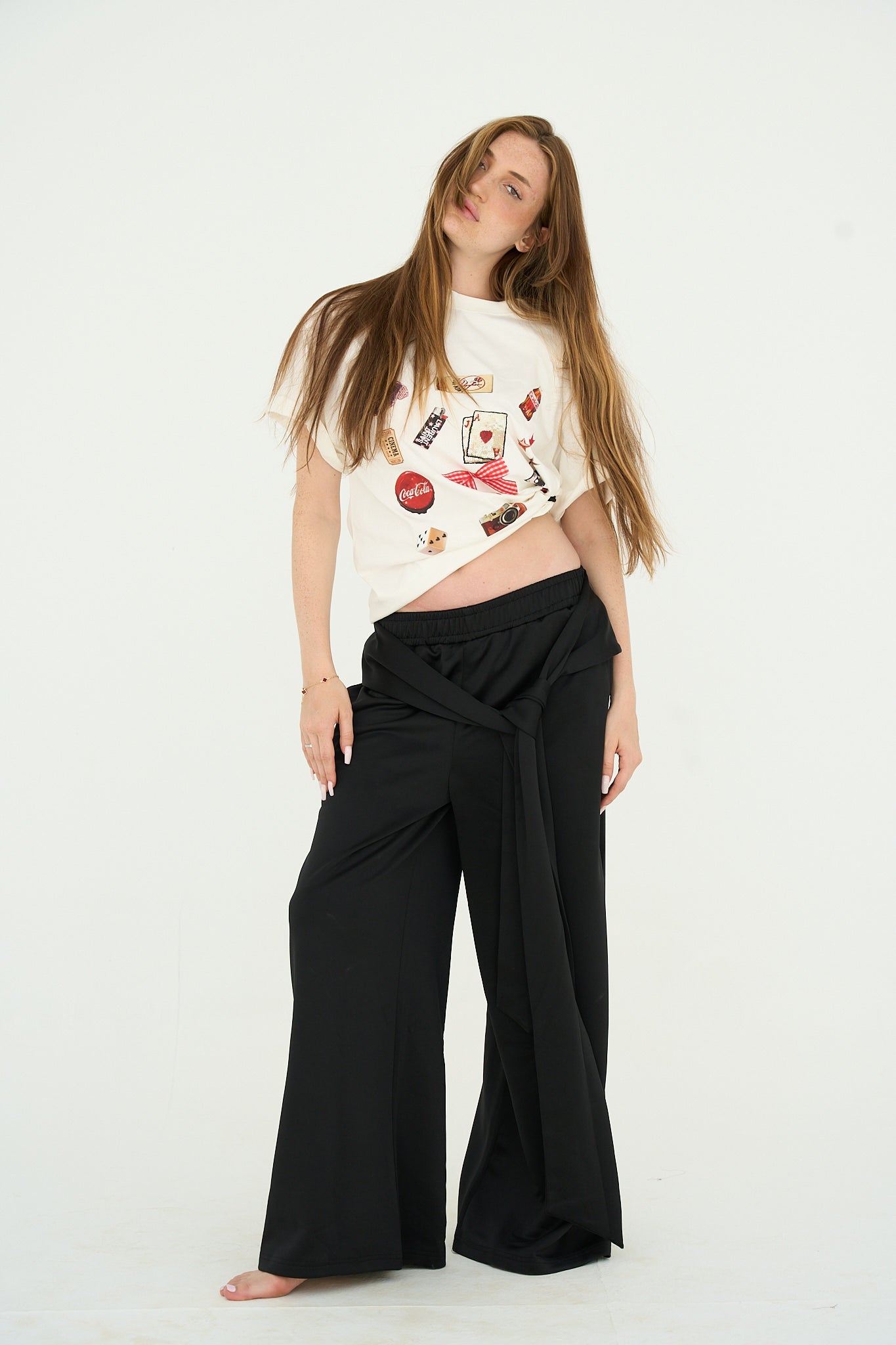 Tied pants in black