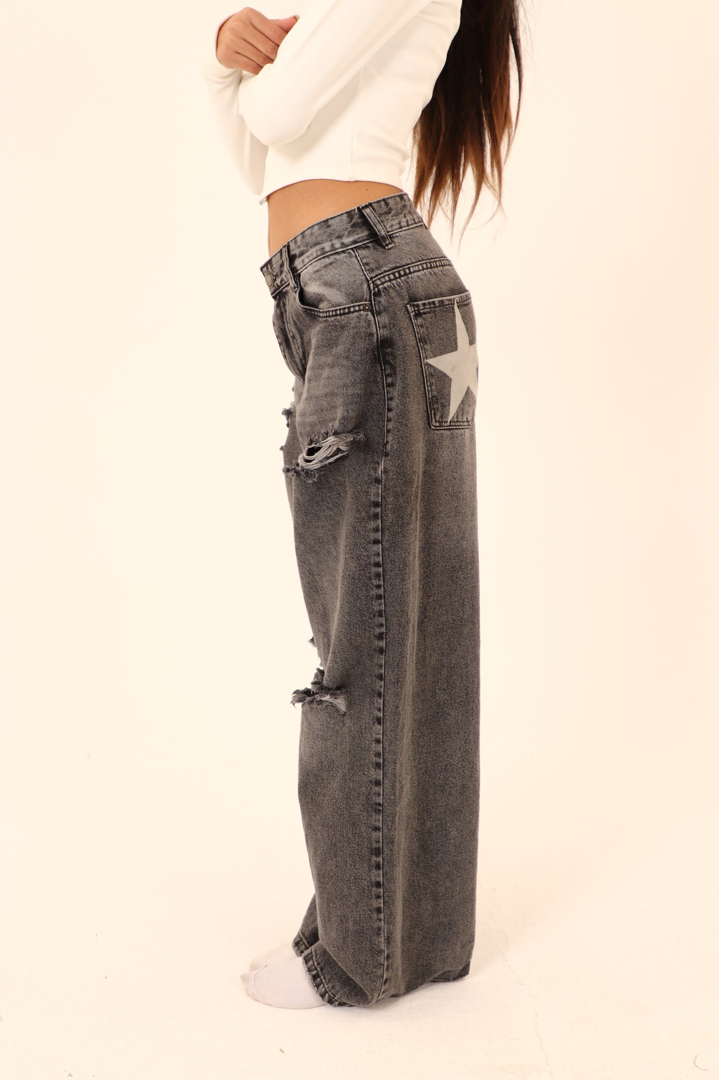 Star pants in black
