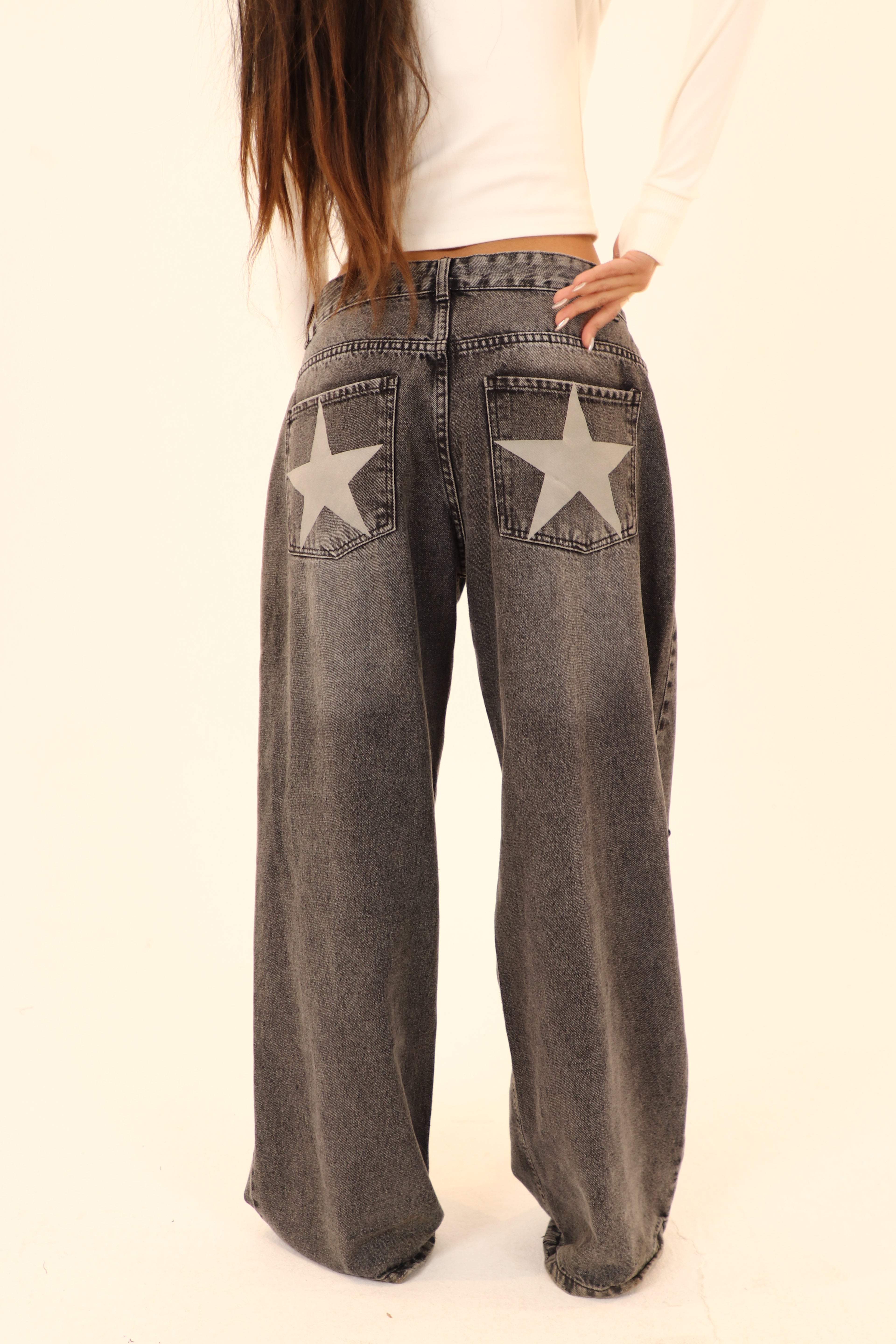 Star pants in black