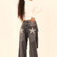 Star pants in black