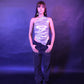 asymmetrical top in silver