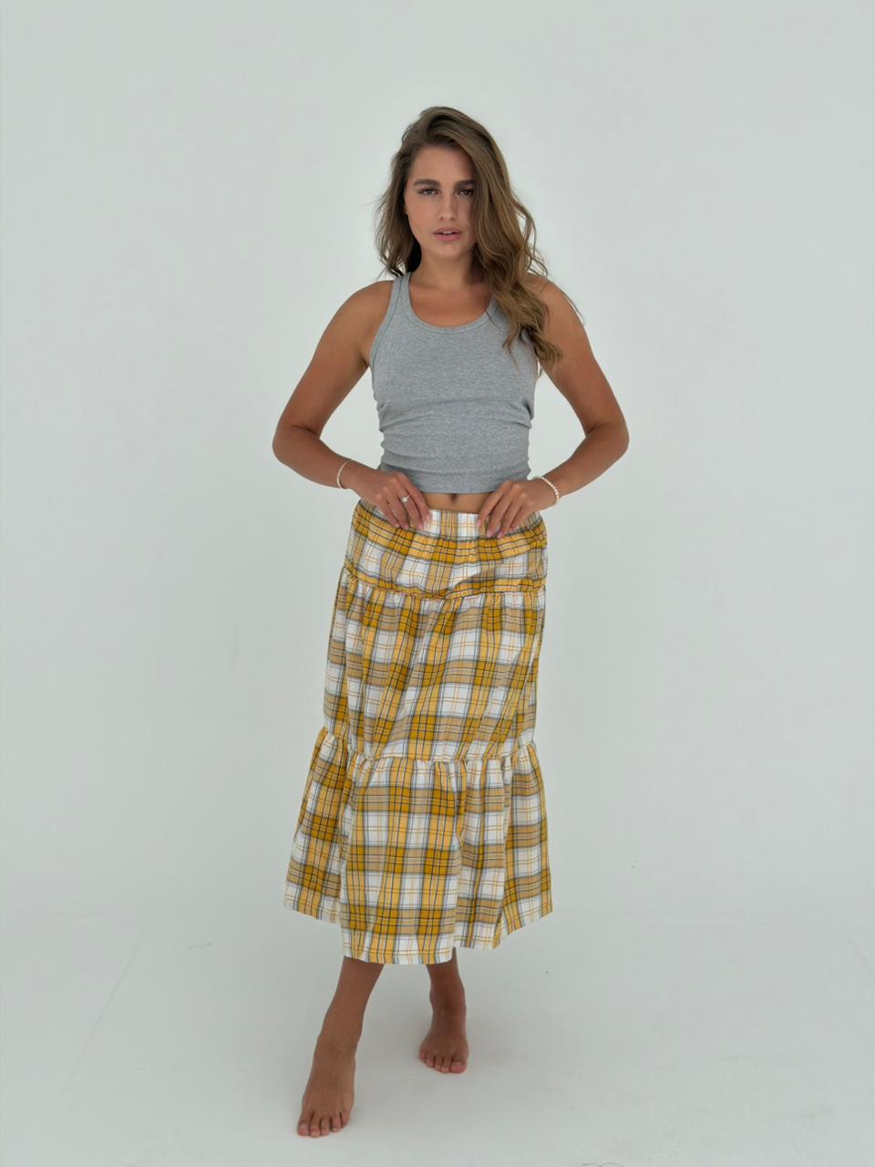 Yellow Plaid Skirt