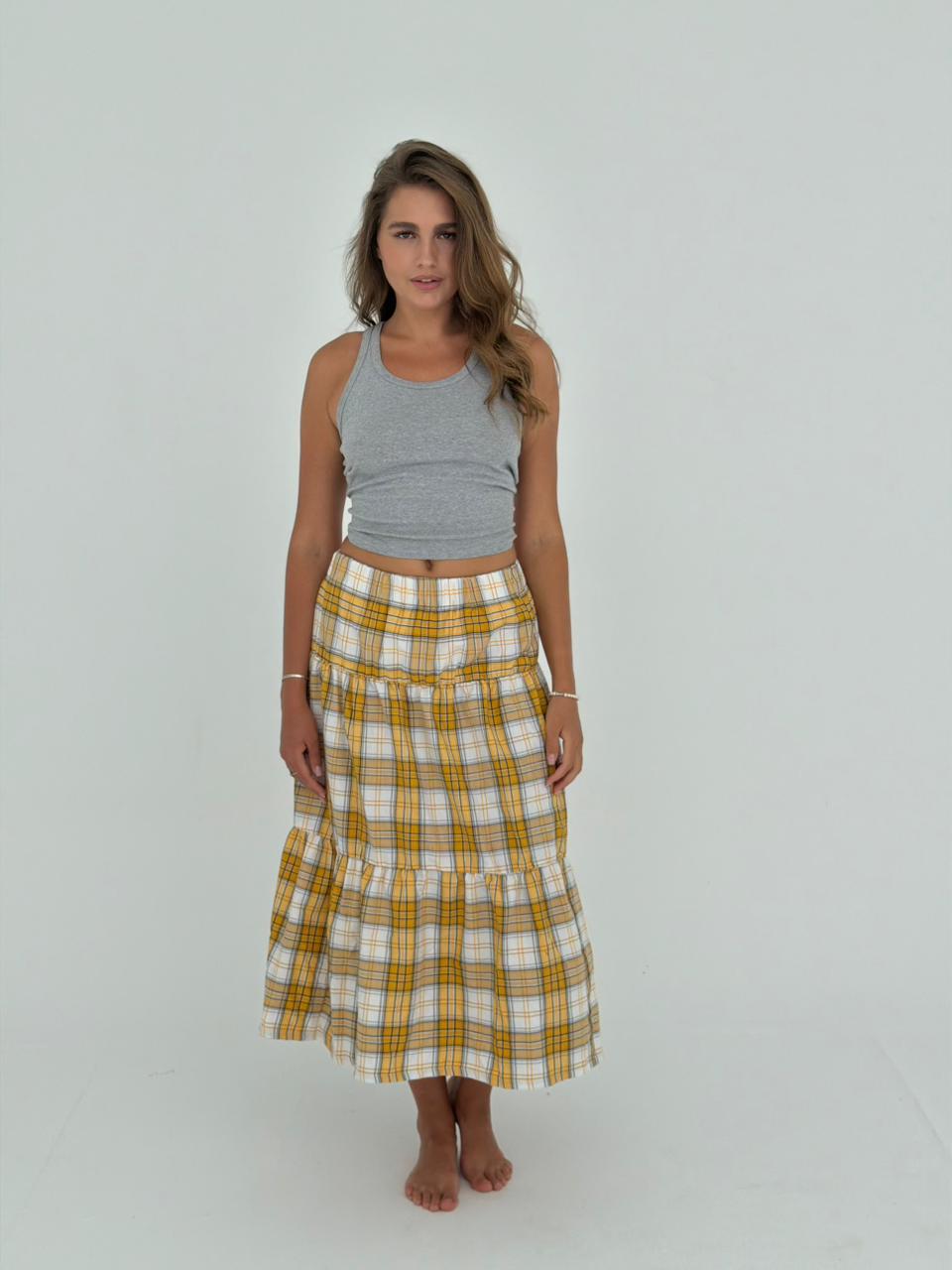 Yellow Plaid Skirt