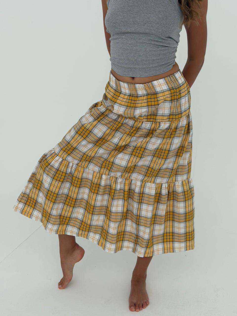 Yellow Plaid Skirt