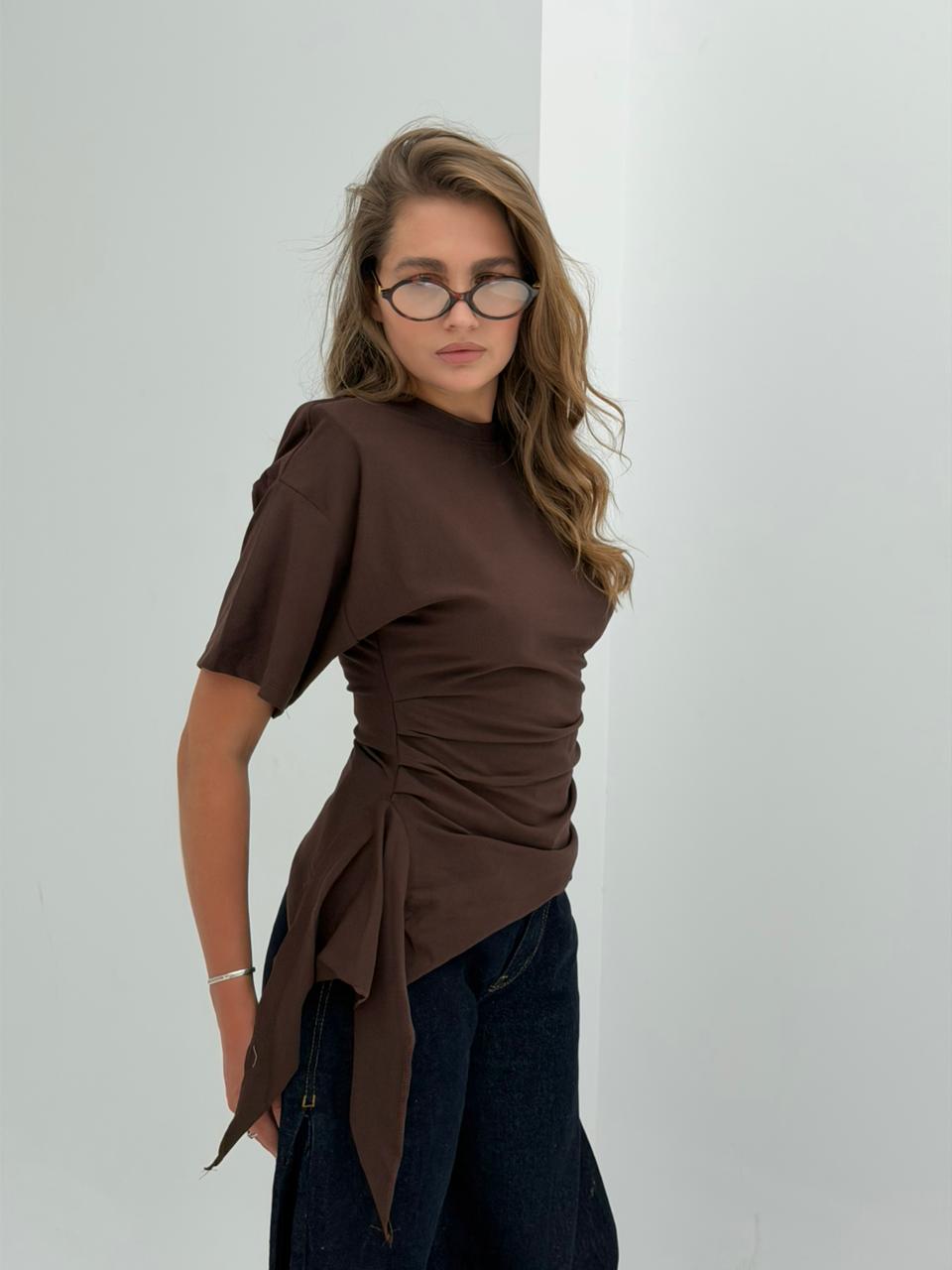 Brown Asymmetrical top