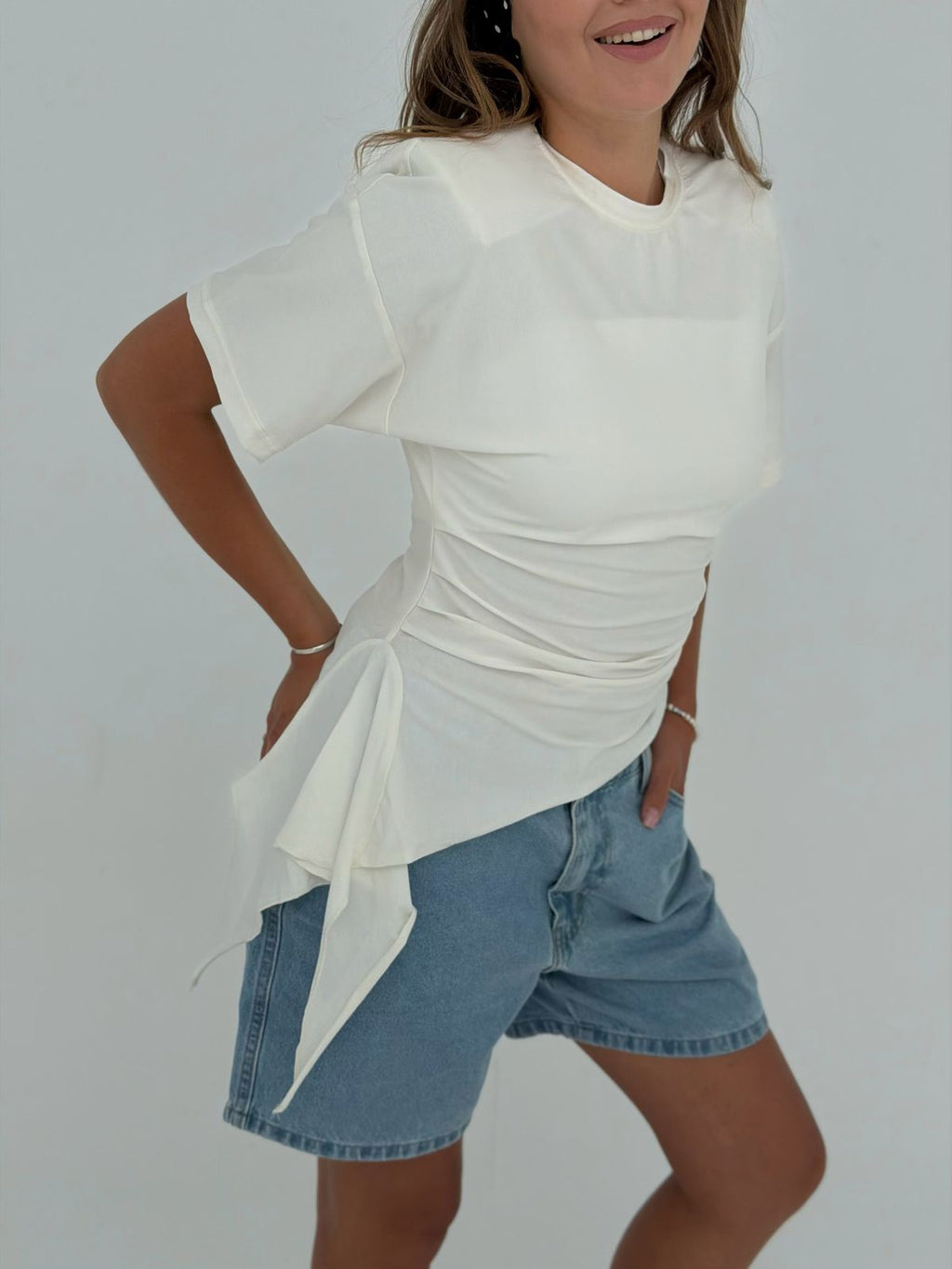 White Asymmetrical top